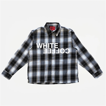 White Coffee Logo Flannel Shirt Olive - Sælges kun i butikken i Holstebro